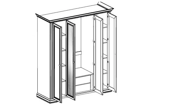 Wardrobe White 4D (2S)